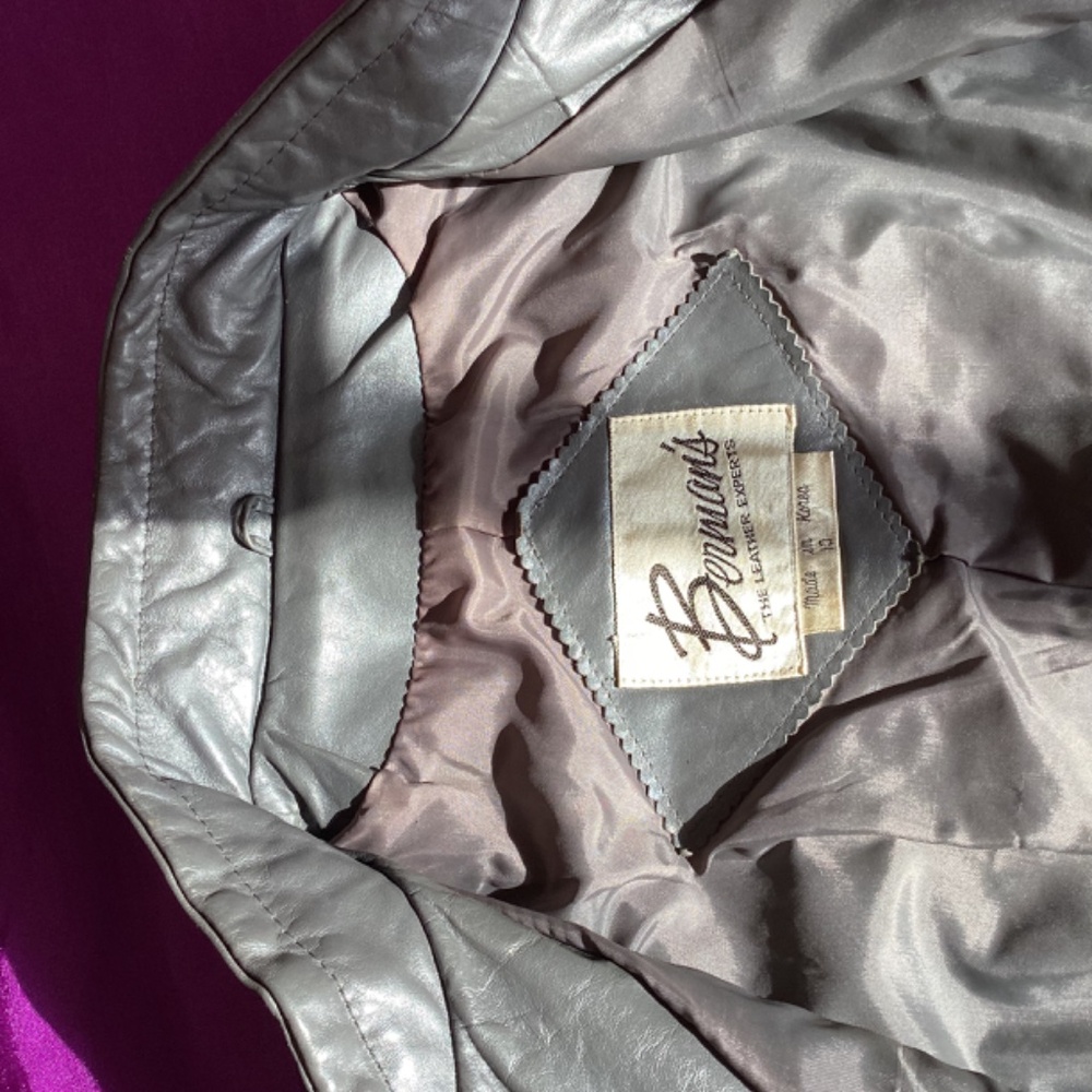 Vintage Berman's Gray Leather Jacket - Picture 4 of 7